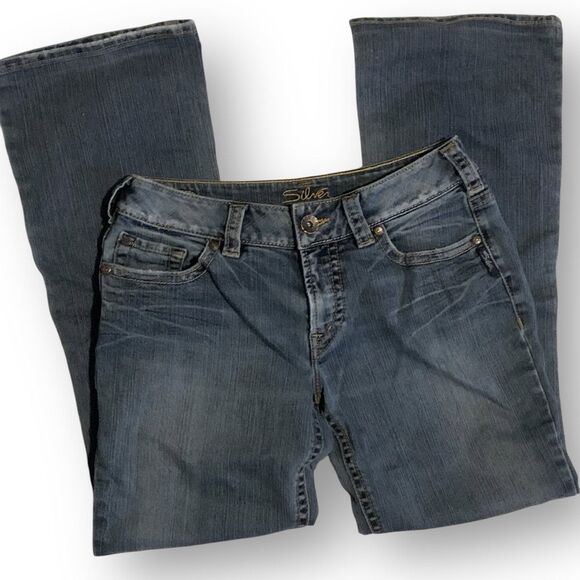 Silver Medium Wash Boot Cut Comfort Stretch Blend Jeans Women's size 30 - Picture 6 of 14